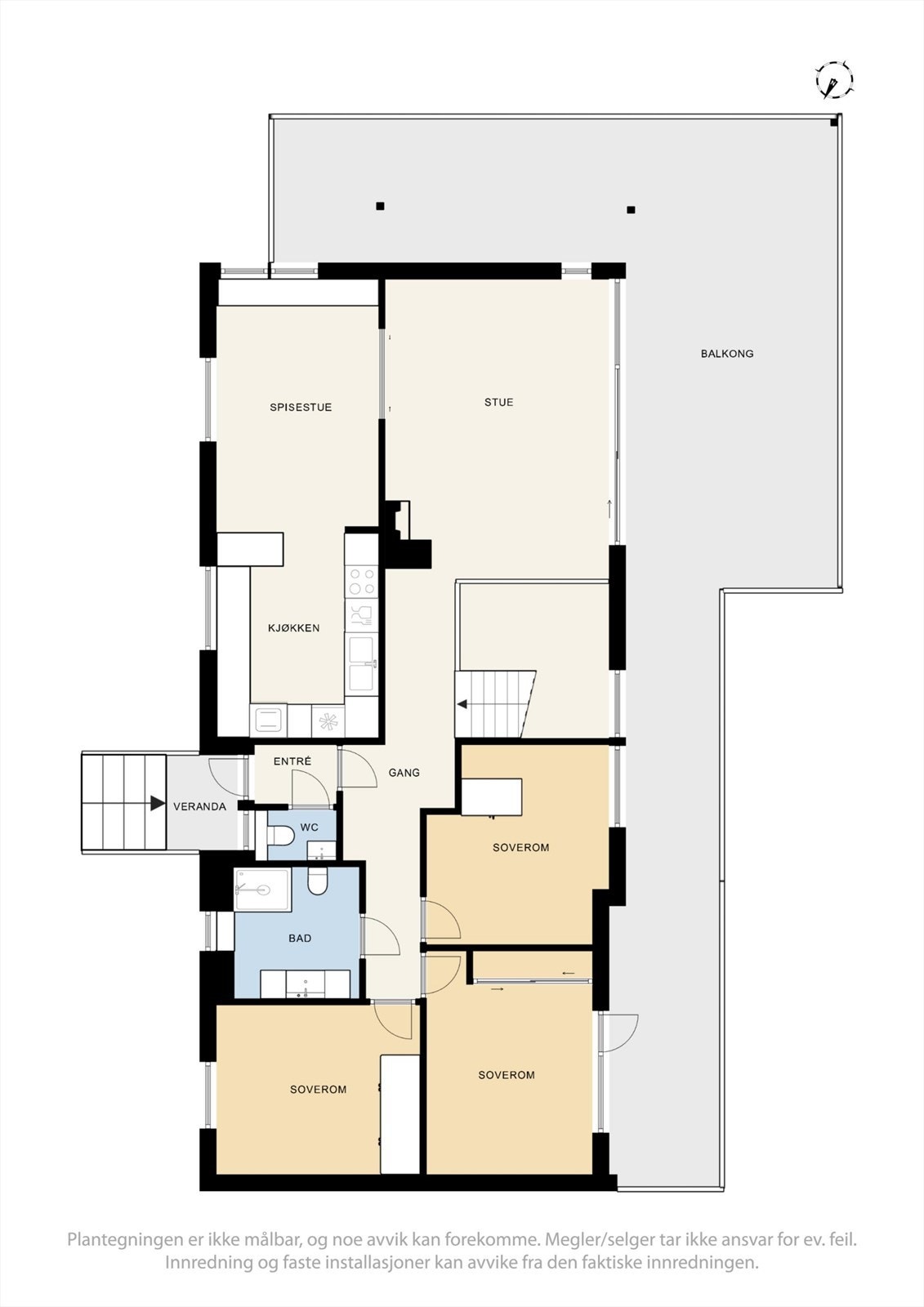 Plantegning hovedetasjen. Galleribilde