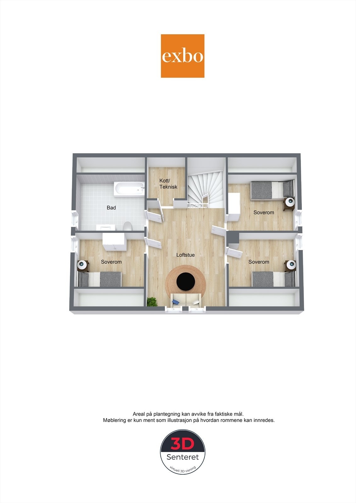 Plantegning loftsetasjen Galleribilde