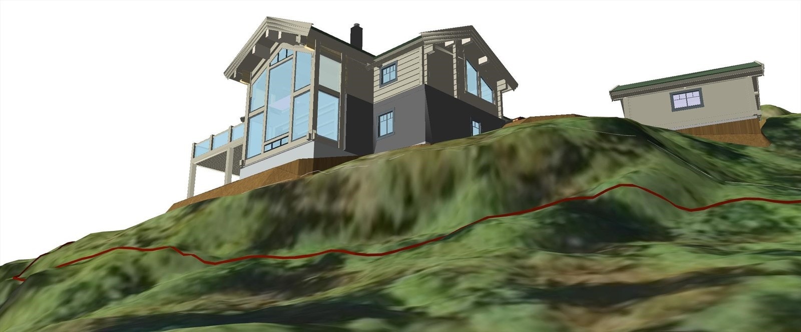 Eksempel av modell fra prosjektert hytte fra LHM. Galleribilde