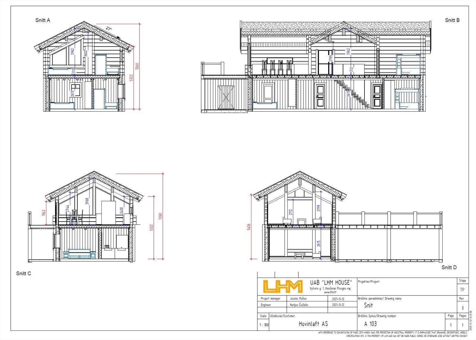 Eksempel på hytte prosjektert på tomt. Galleribilde