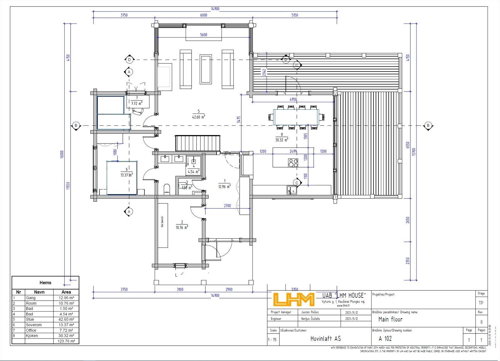 Eksempel på hytte prosjektert på tomt. Galleribilde