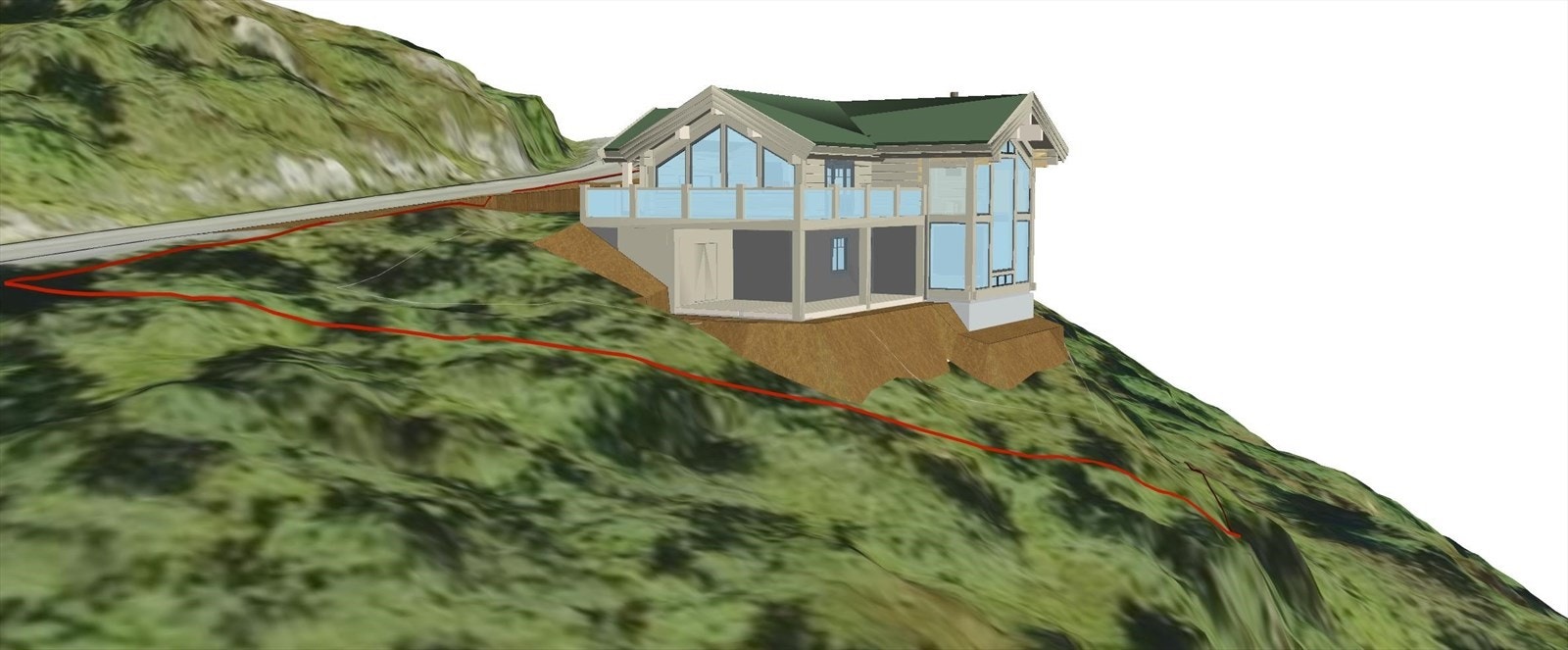 Eksempel av modell fra prosjektert hytte fra LHM. Galleribilde