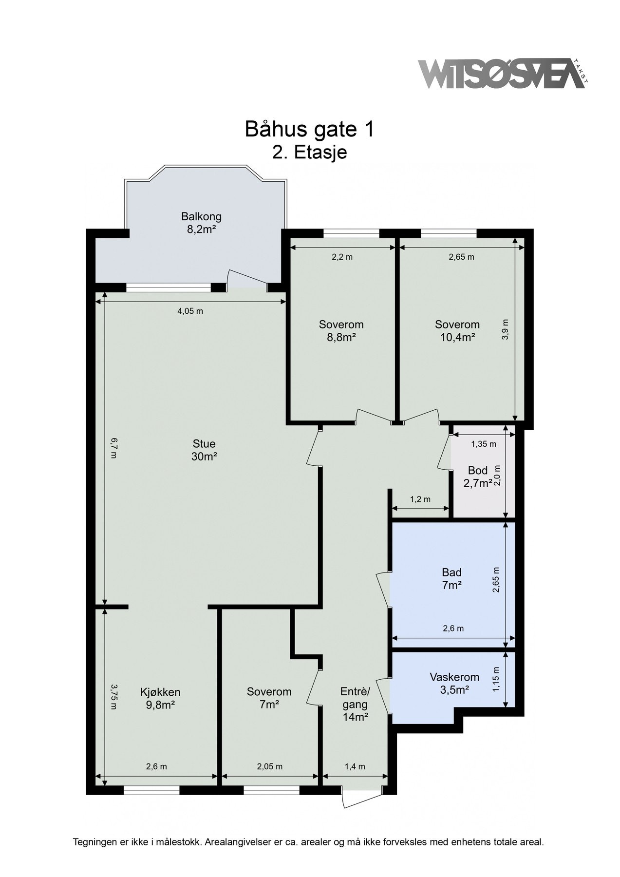 Målsatt planskisse. Galleribilde