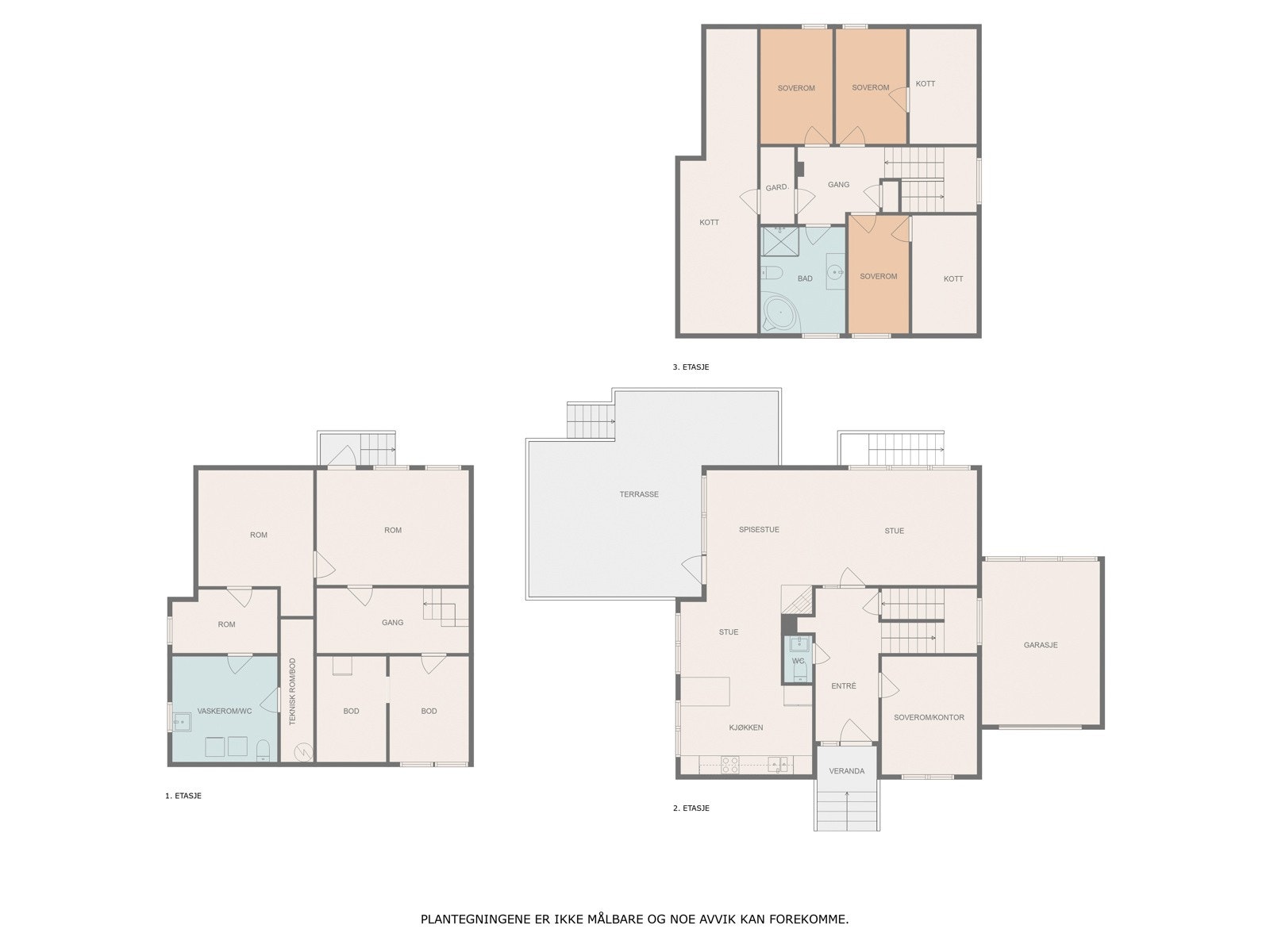 Plantegning over alle etasjene. Galleribilde