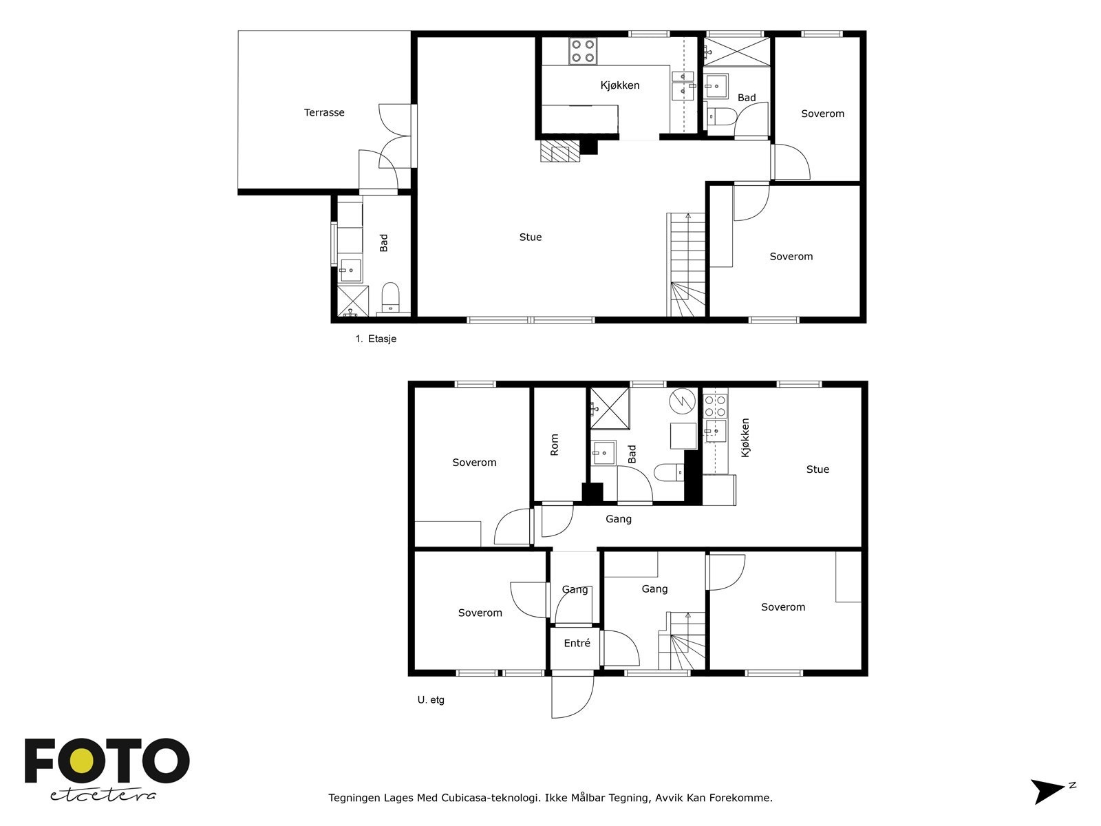 Veiledende plantegning - alle etasjer. Ikke målbar. Galleribilde
