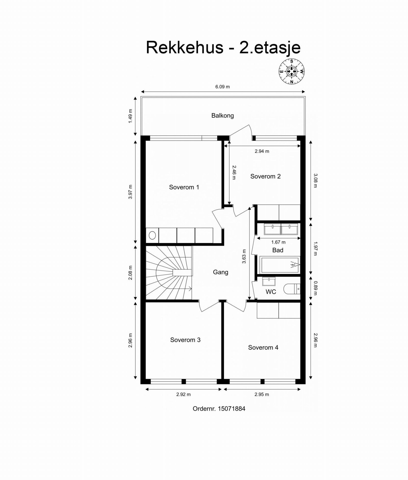 Målsatt plantegning, 2.etasje Galleribilde