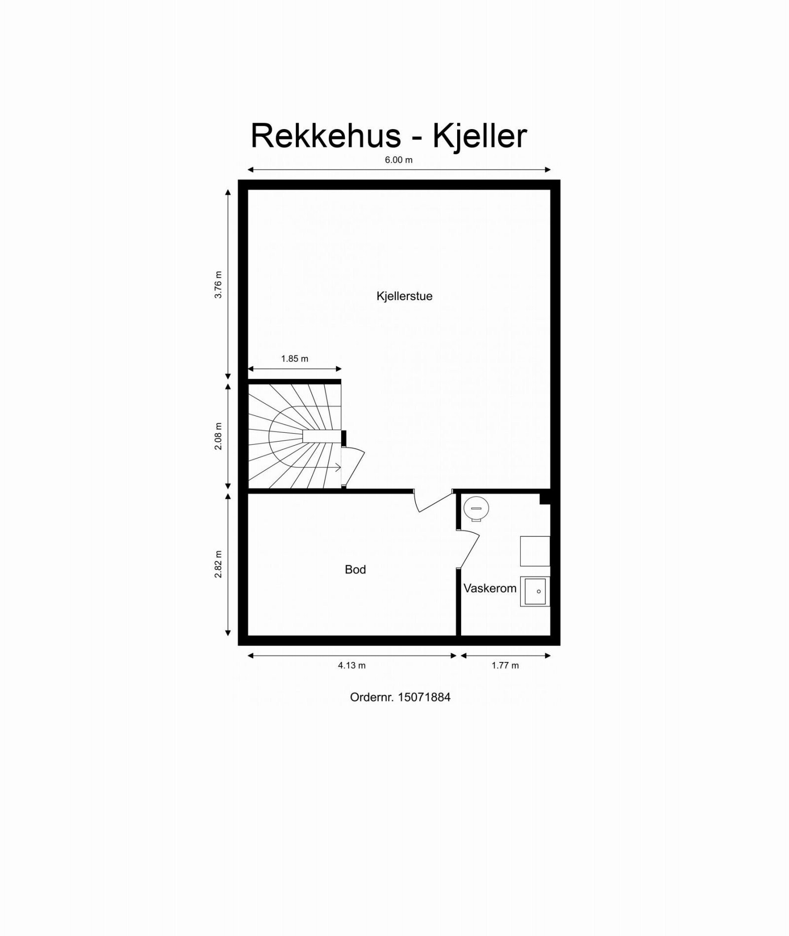 Målsatt plantegning, kjeller Galleribilde