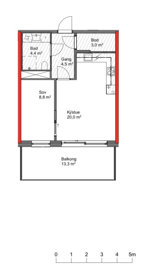 2-roms leilighet Galleribilde