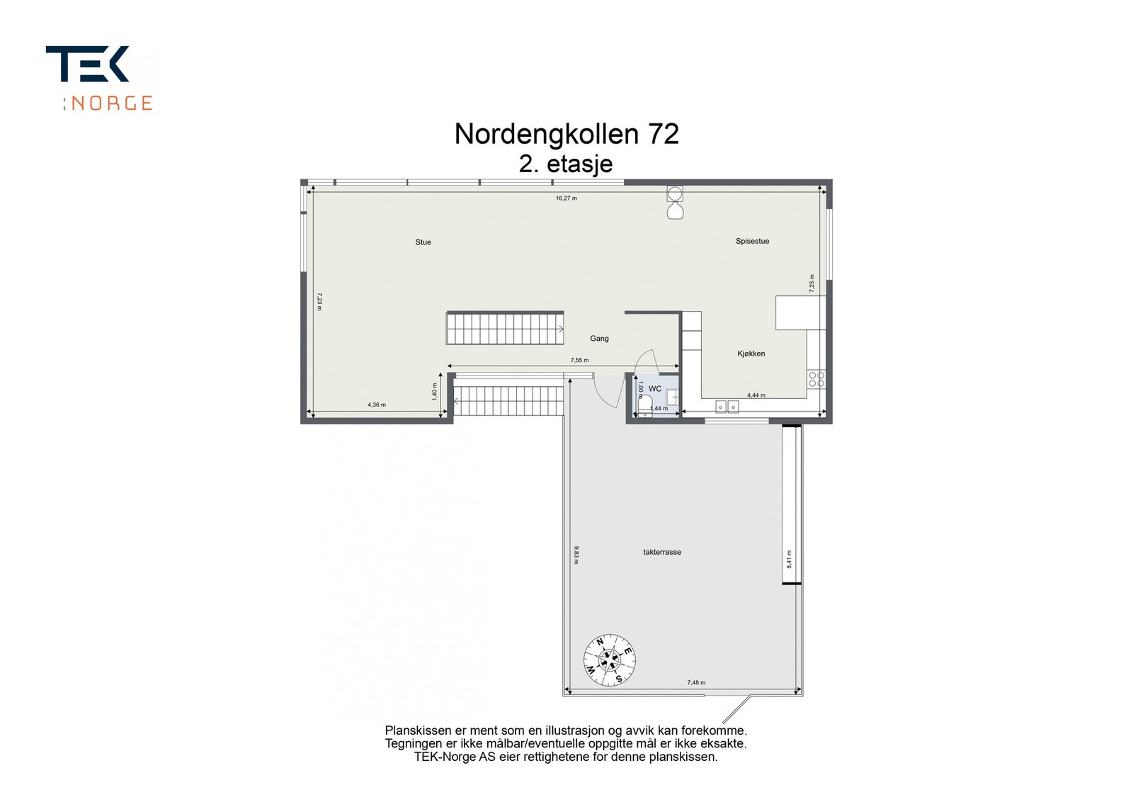 Plantegning Nordengkollen 72, 2. etasje Galleribilde