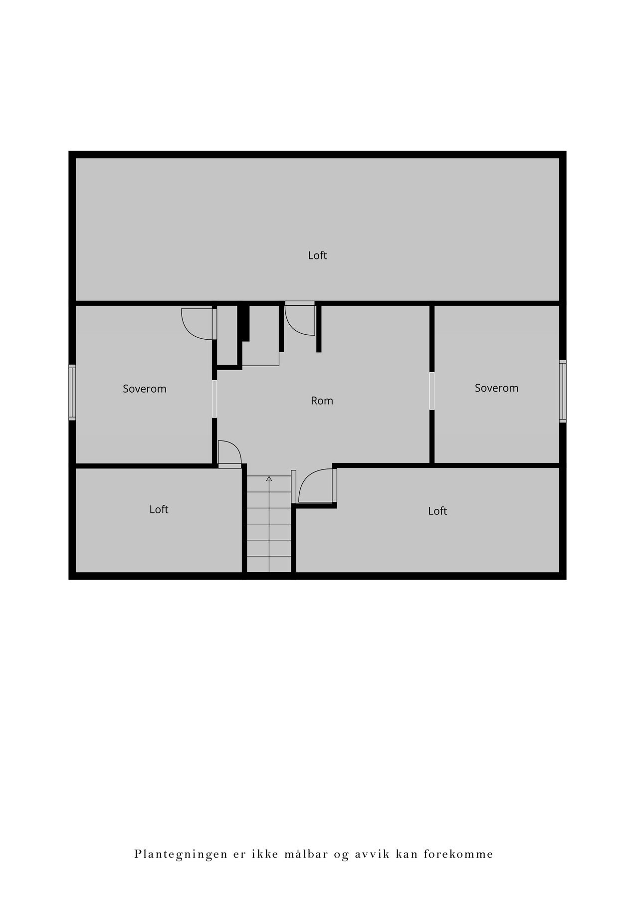 Plantegning, 2. etasje - ikke målbar og avvik kan forekomme Galleribilde