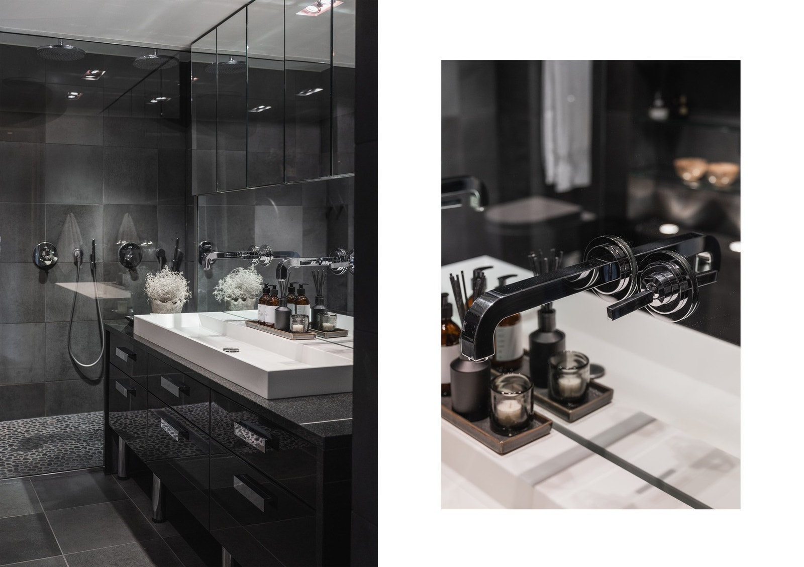 Den helintegrerte speilløsningen gir rommet ekstra dybde og en elegant glans. Galleribilde