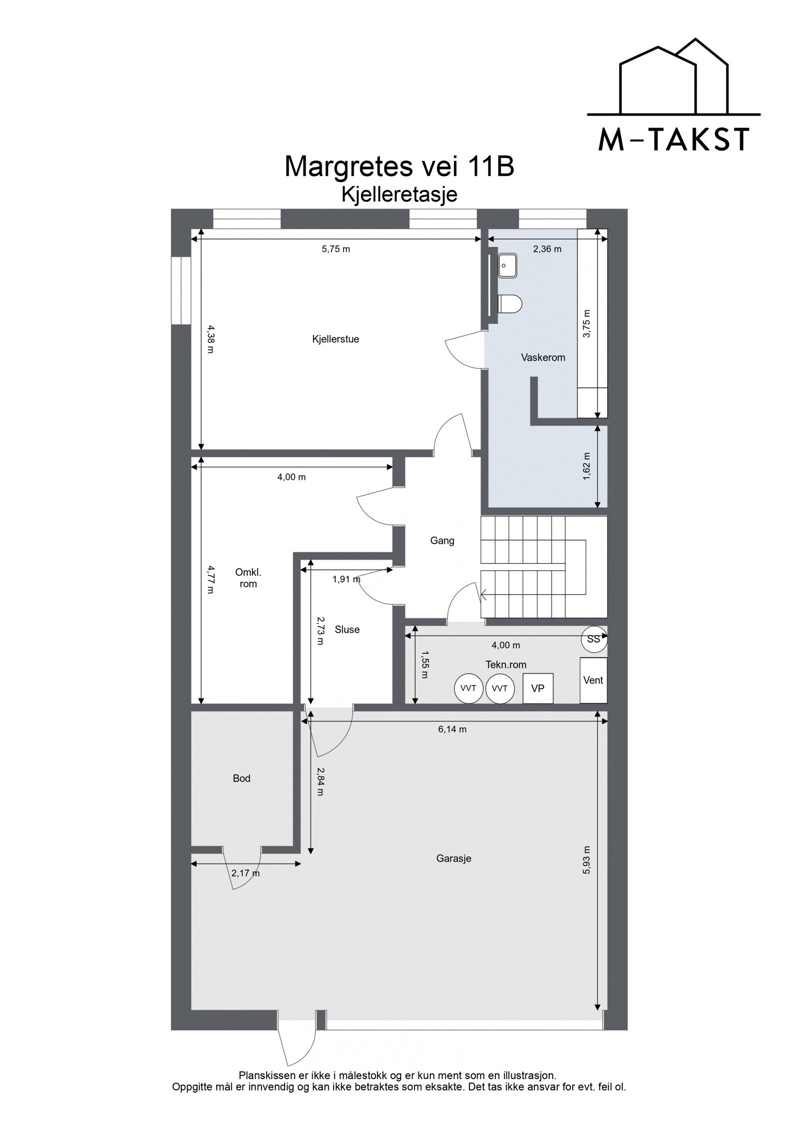 Plantegning kjelleretasje