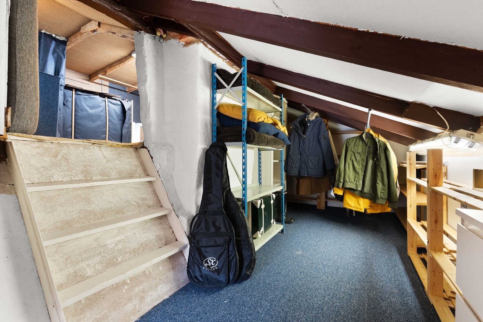 Dette rommet blir i dag brukt som lagringsloft. Galleribilde