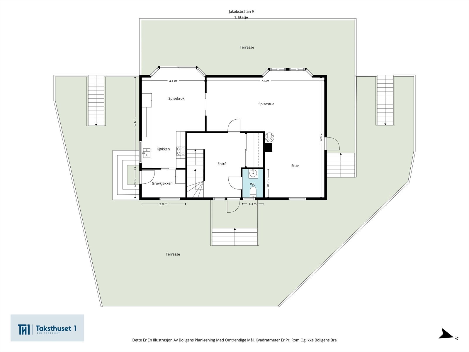 Plantegning - Hovedetasje. Galleribilde