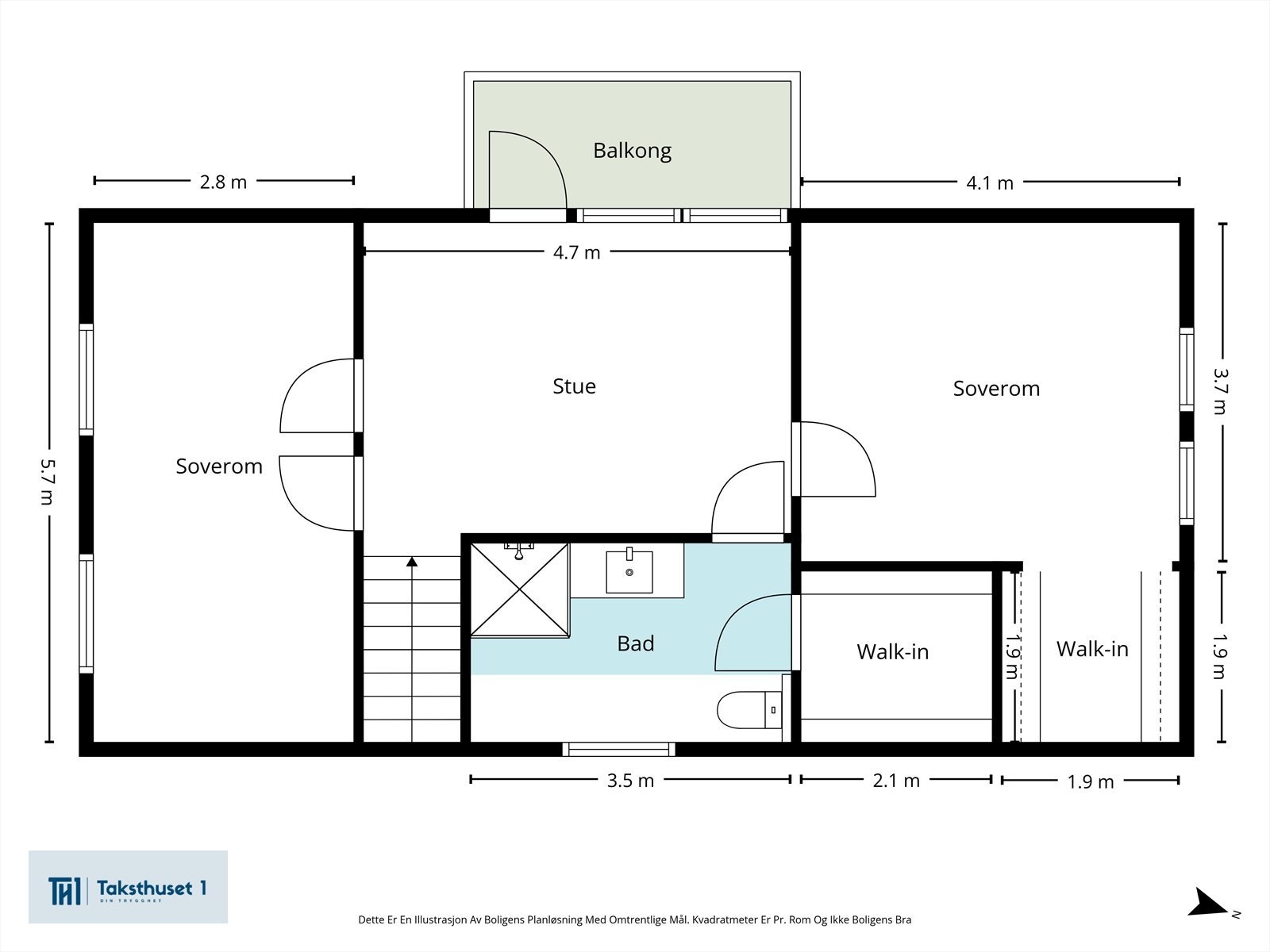 Plantegning - Loftsetasje. Galleribilde