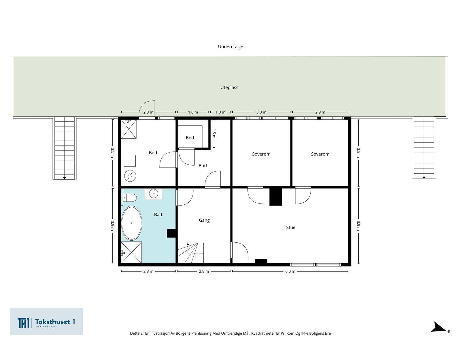 Plantegning - Underetasje. Galleribilde