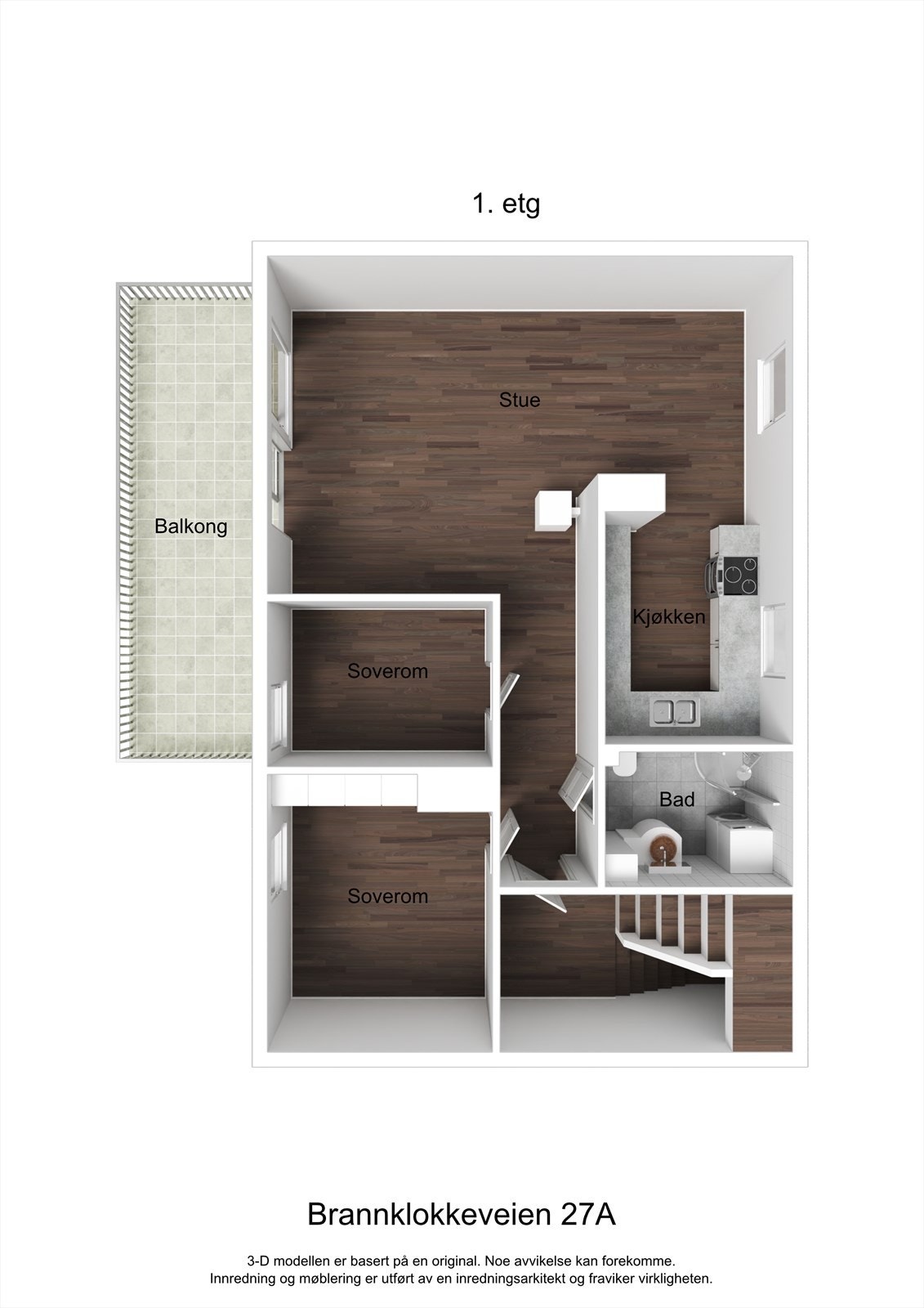 Planillustrasjon av 1.etasje (denne etasjen er for tiden utleid for kr. 11.000 + strøm). Galleribilde