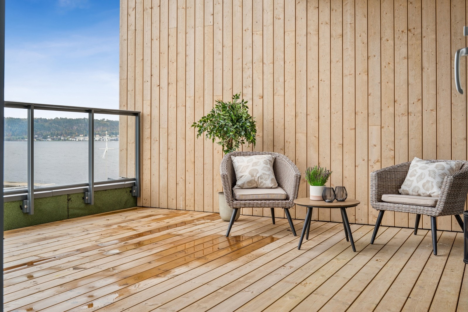 Leiligheten har en eksklusiv plassering helt i front av prosjektet, og byr på en romslig balkong på ca. 25 m². Galleribilde