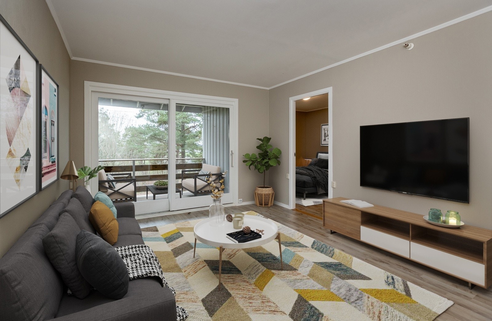 Trivelig stue. Stylet foto Galleribilde