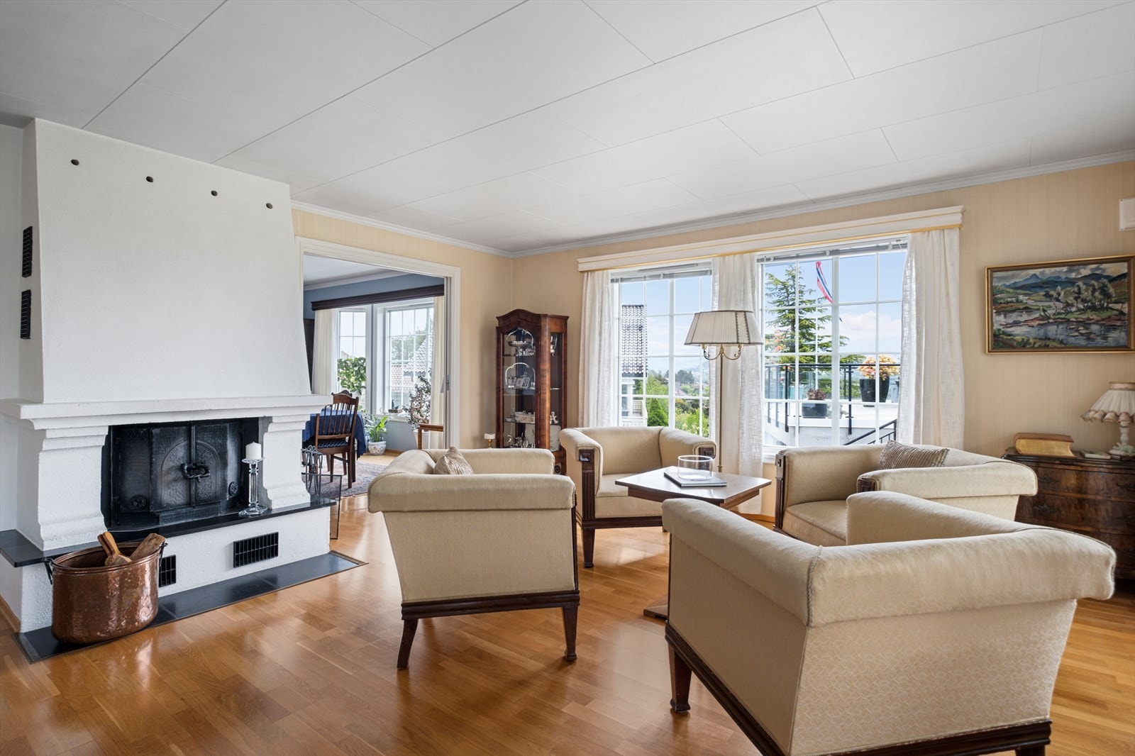 Ildsted i stuen Galleribilde