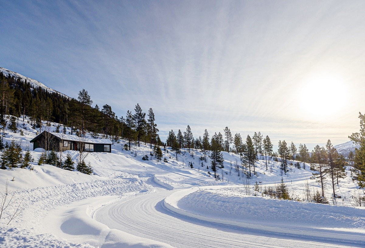 På vinterstid er det preparerte skiløyper rett utenfor døra, tilknyttet løypenettet i Espedalen. Galleribilde