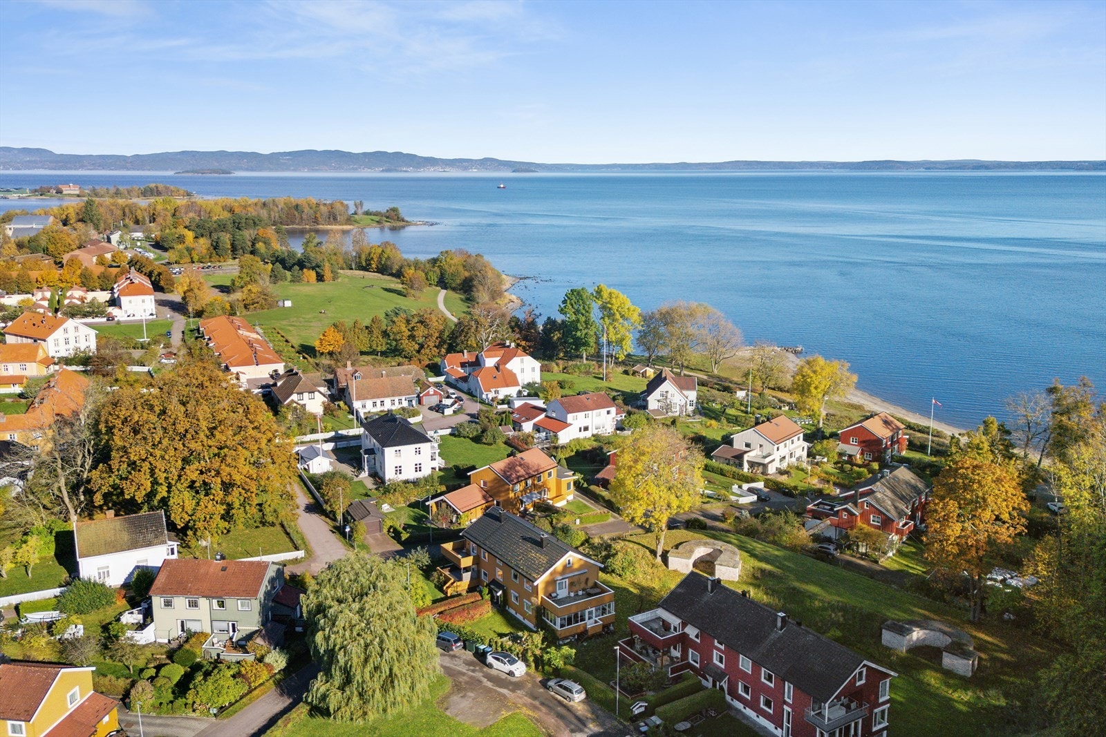 Dronebilde av området Galleribilde