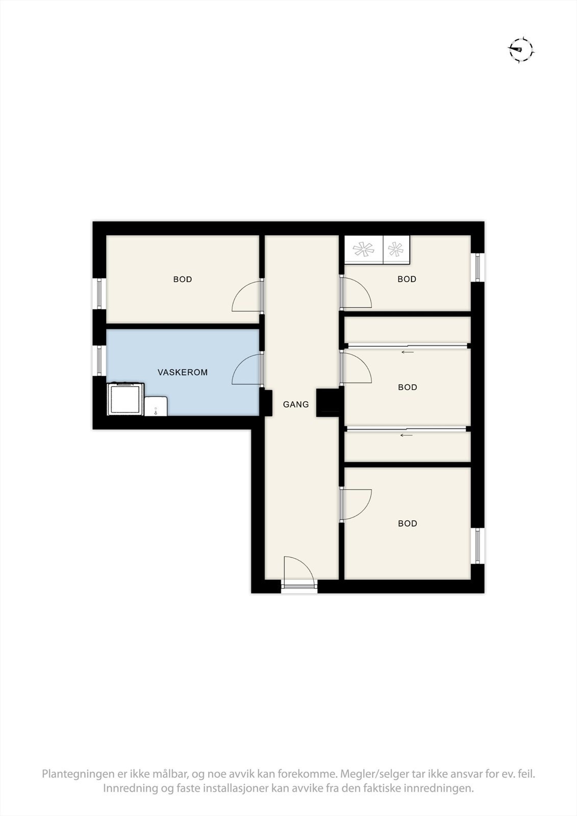 Plantegning av kjeller som tilhører denne andelen Galleribilde