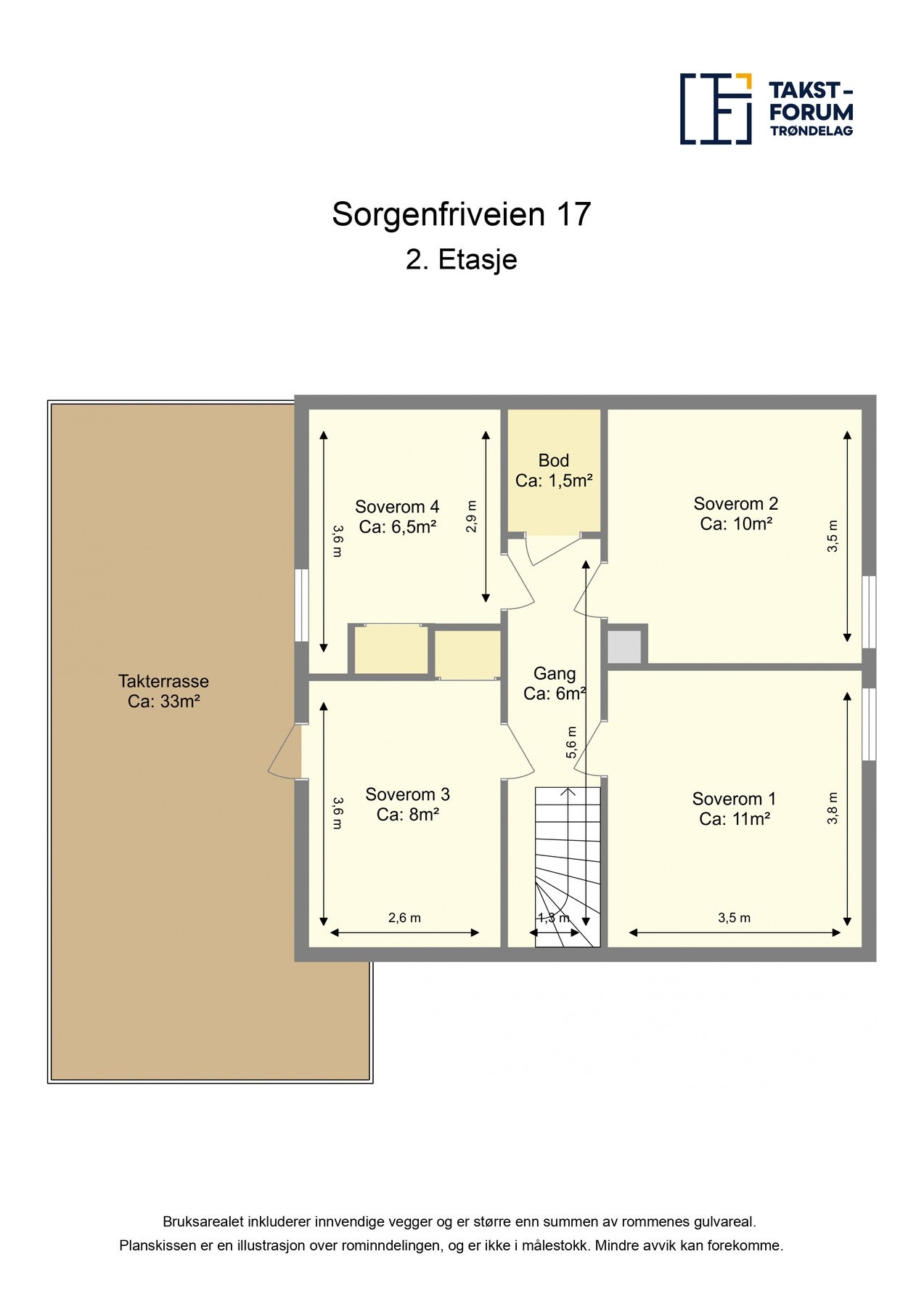 Plantegning av boligens 2. etasje Galleribilde