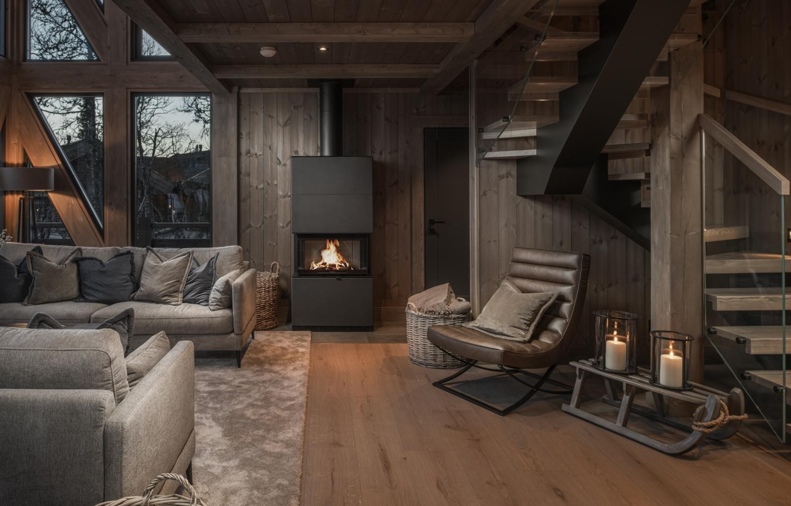 Peisovnen gir god og lun varme til resten av hytta. Galleribilde