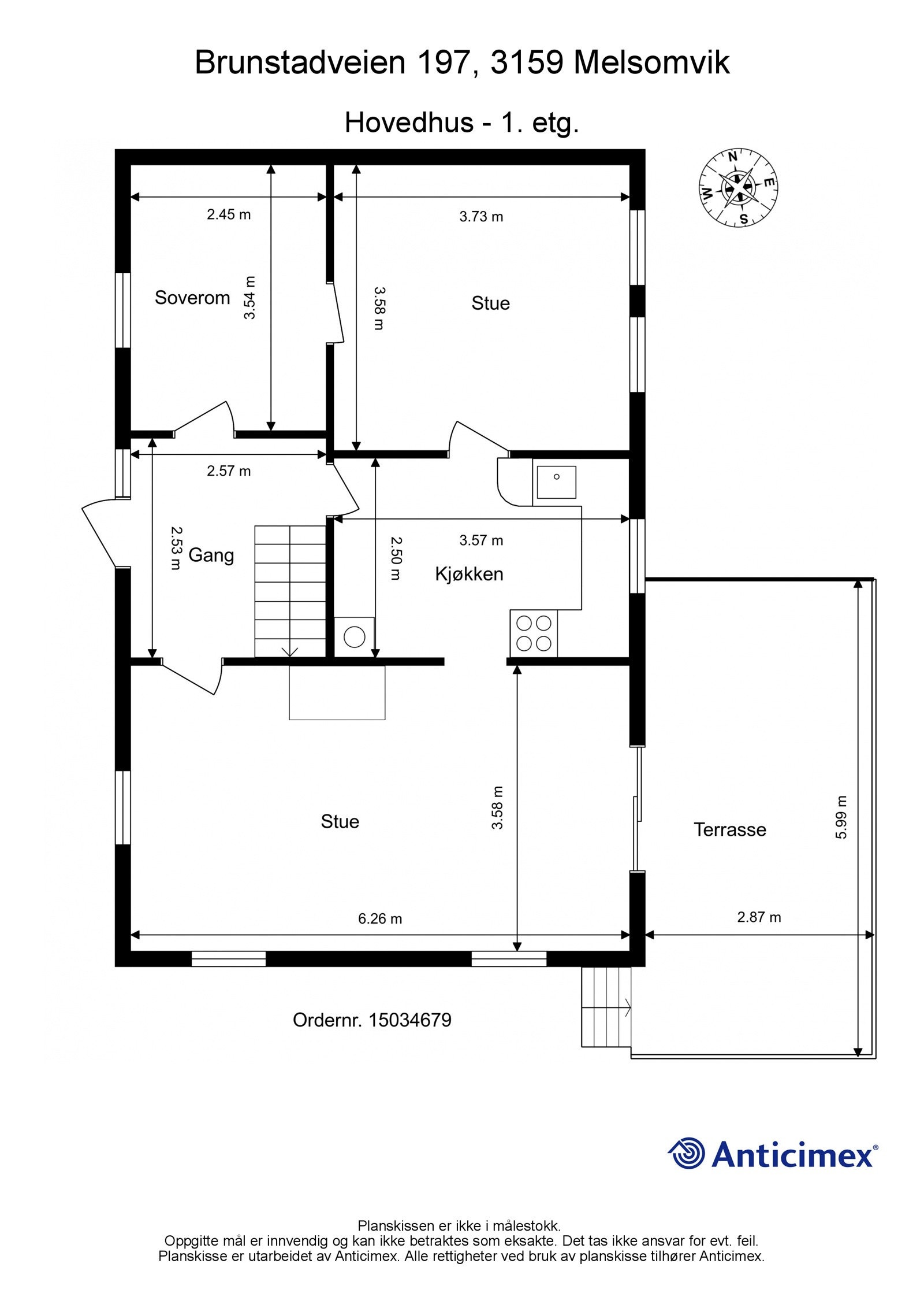 Plantegning 1. etasje hovedhytte Galleribilde