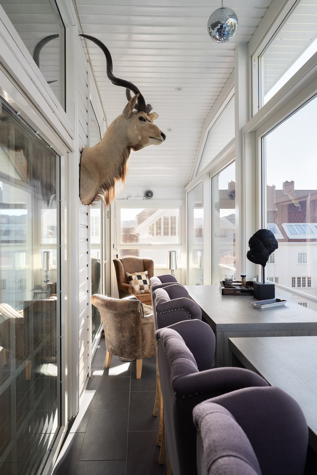 Innglasset balkong Galleribilde