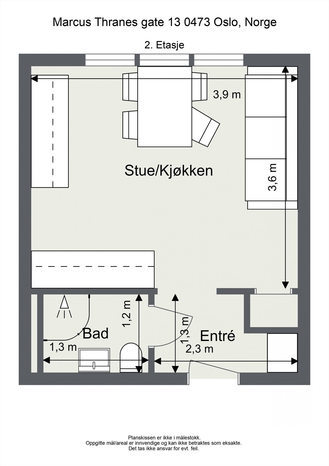 Takstmannens planskisse Galleribilde
