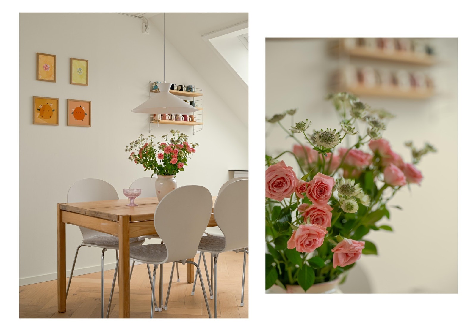 Spisebordet finner sin naturlige plass på kjøkkenet. Galleribilde