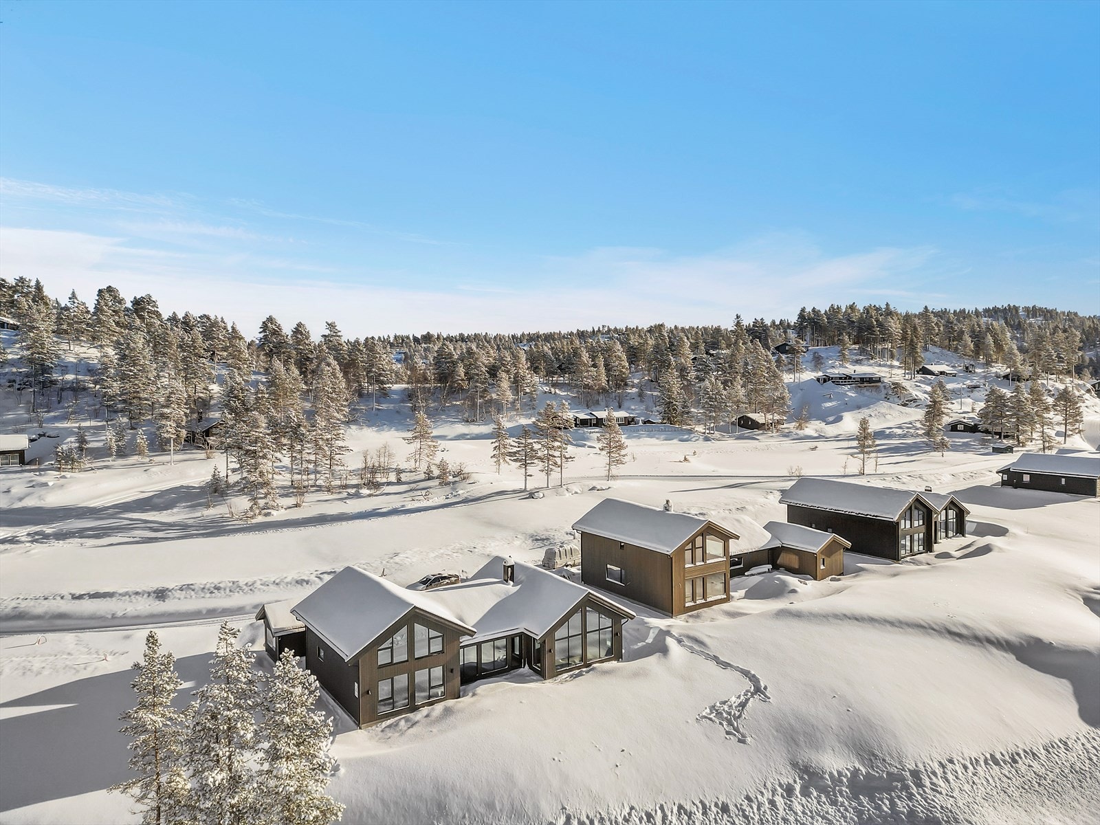 Vinterbilde - Godt utvalg med oppkjørte skiløyper i nærheten Galleribilde