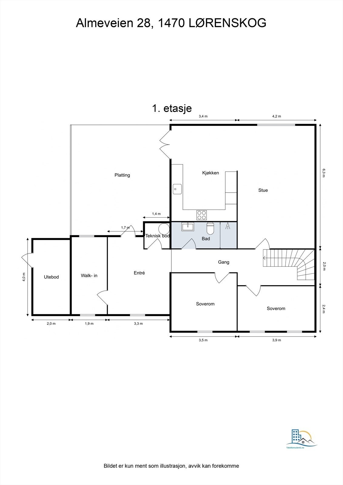 Plantegning- 1. etasje Galleribilde