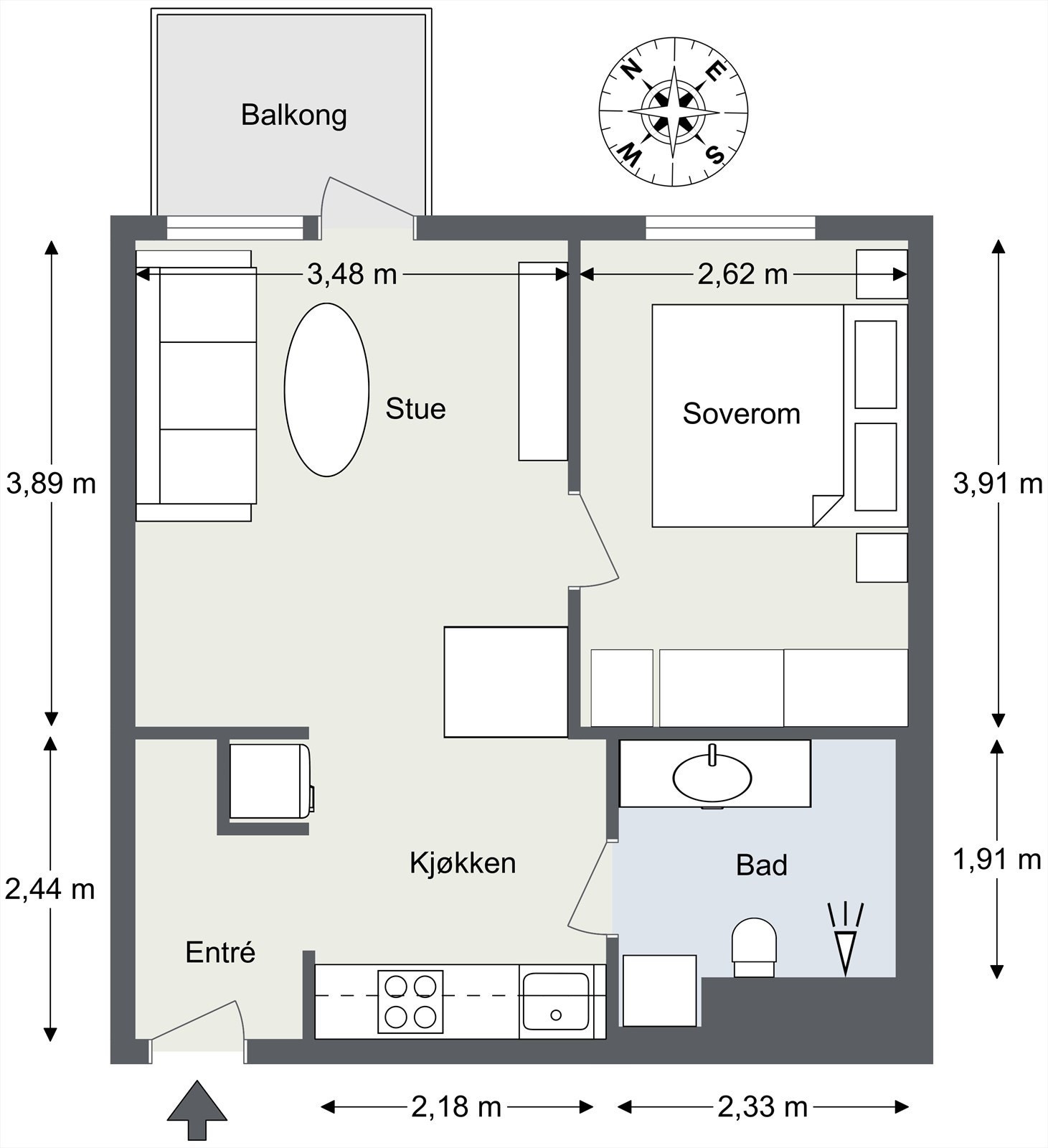 Møblert planskisse av takstmann (avvik kan forekomme) Galleribilde