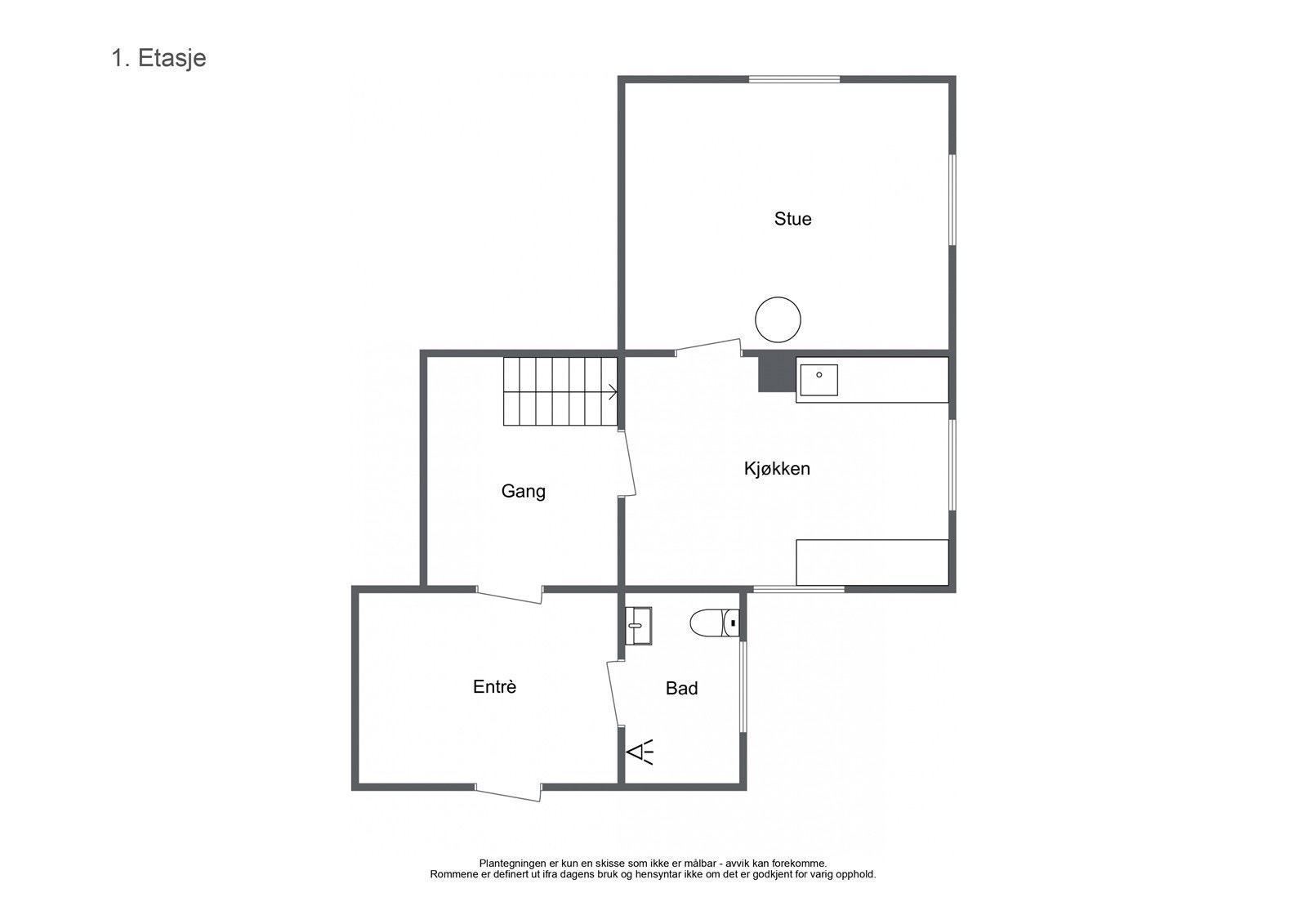 Plantegning 1 etg. Galleribilde