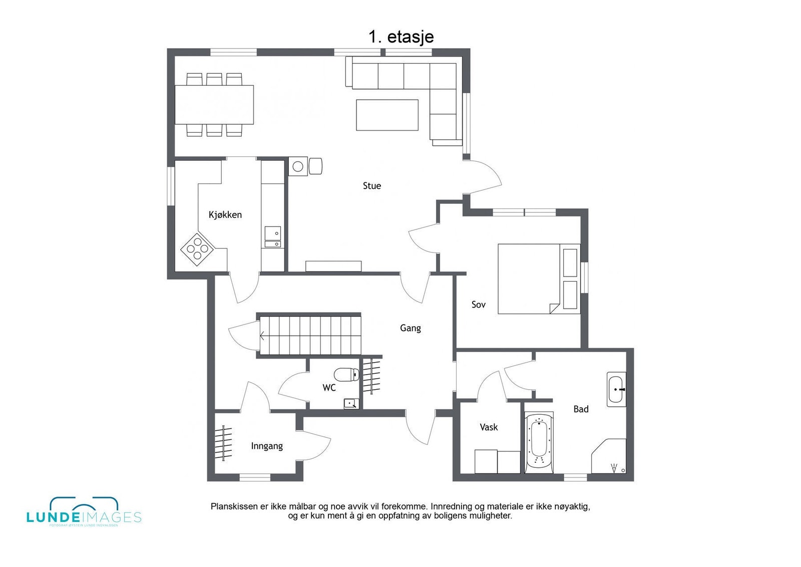 Planskisse 1. etasje - ikke målbar Galleribilde