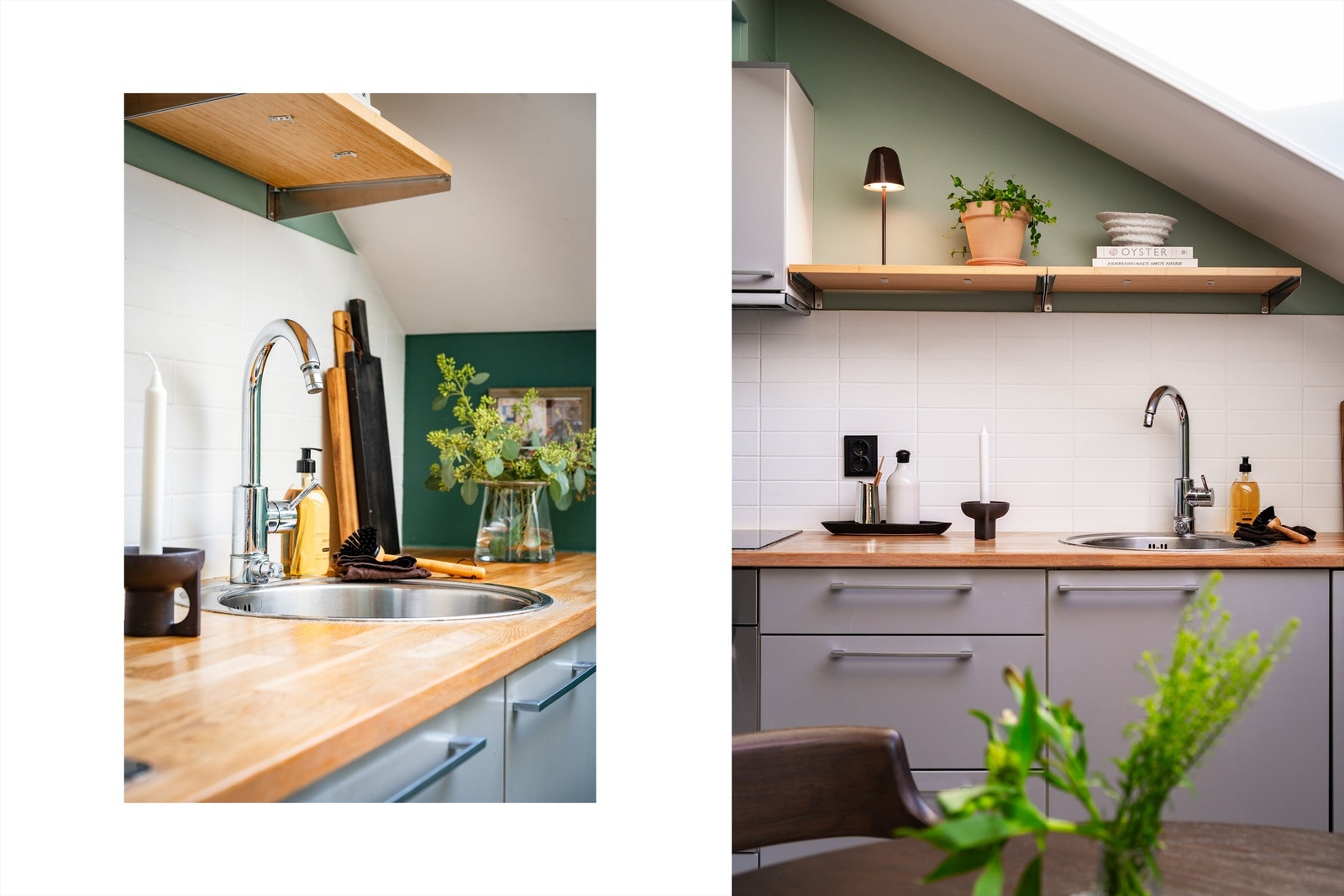 Kjøkkenet er utstyrt med nedfelt vaskekum og mekanisk avtrekk over kokeplassen. Galleribilde