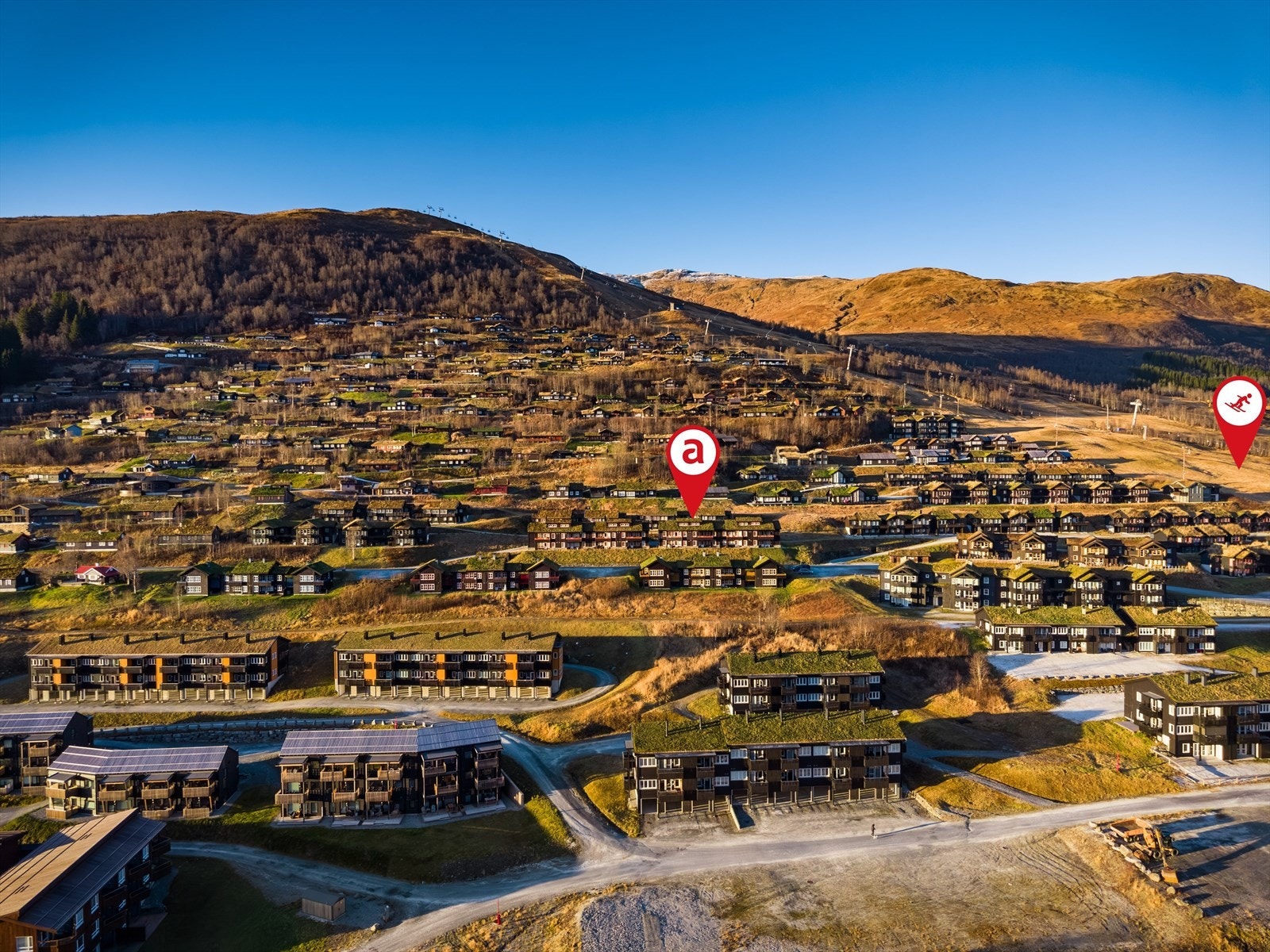 Det er kort vei fra leiligheten til skiløypen. Galleribilde