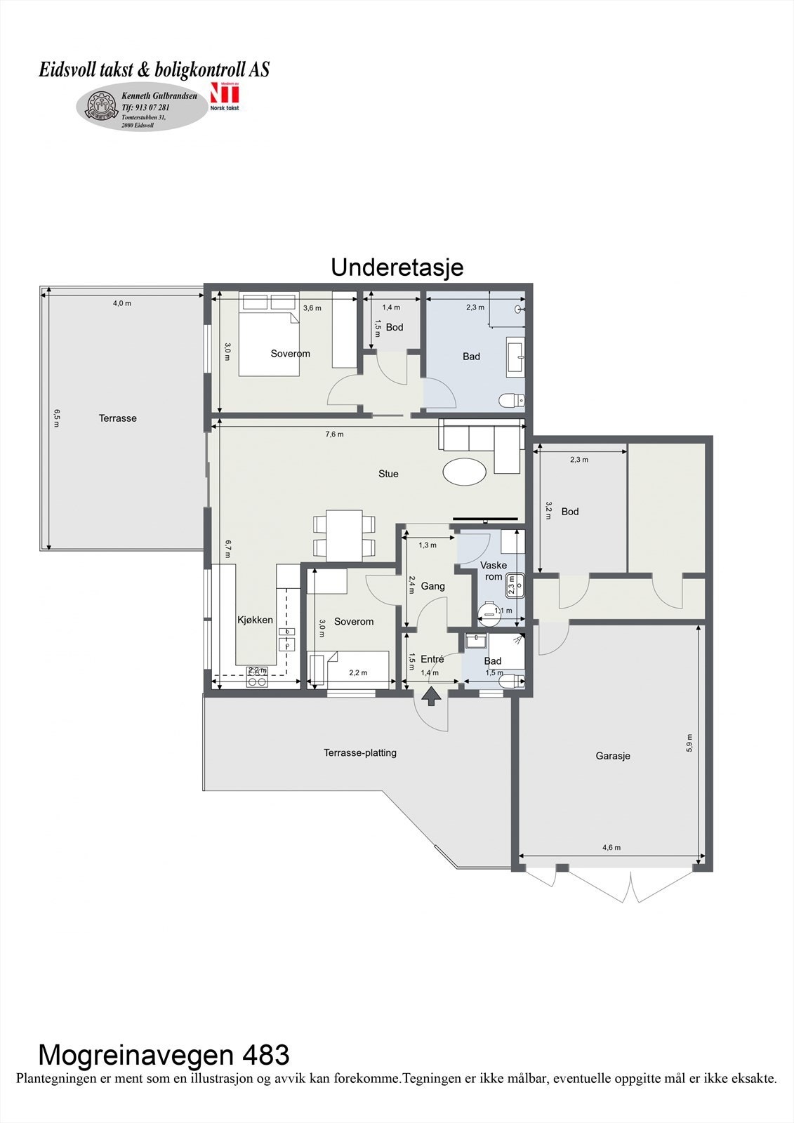 Plantegningen er ment som en illustrasjon. Galleribilde