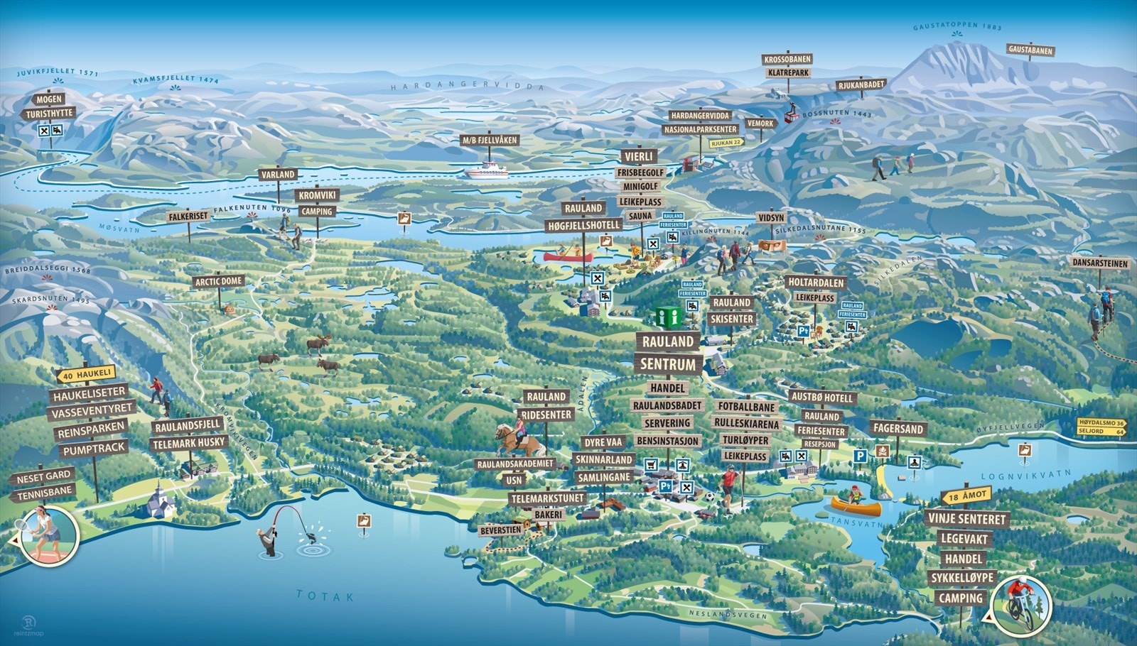 Sommer på Rauland byr på et mangfold av aktiviteter for hele familien, inkludert fjellturer, fiske, padling, frisbeegolf, minigolf og mye mer..jpg Galleribilde