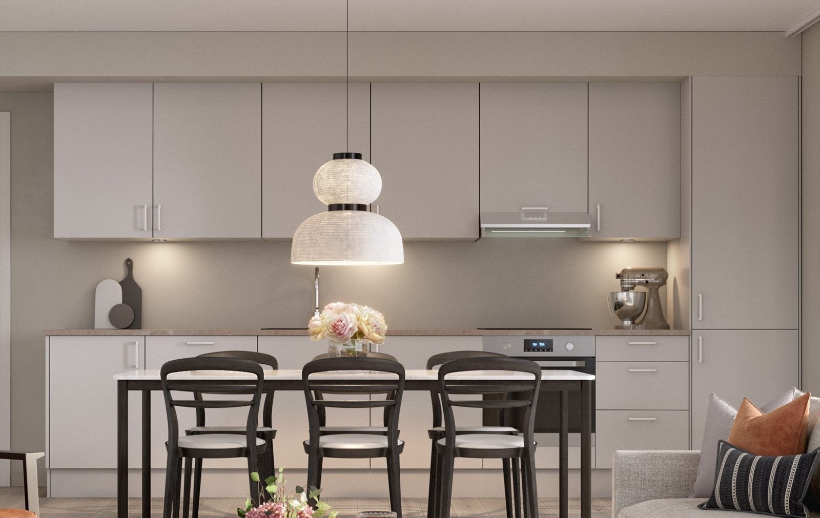 Eksempel på kjøkkentype. Leveres med integrerte hvitevarer. Galleribilde