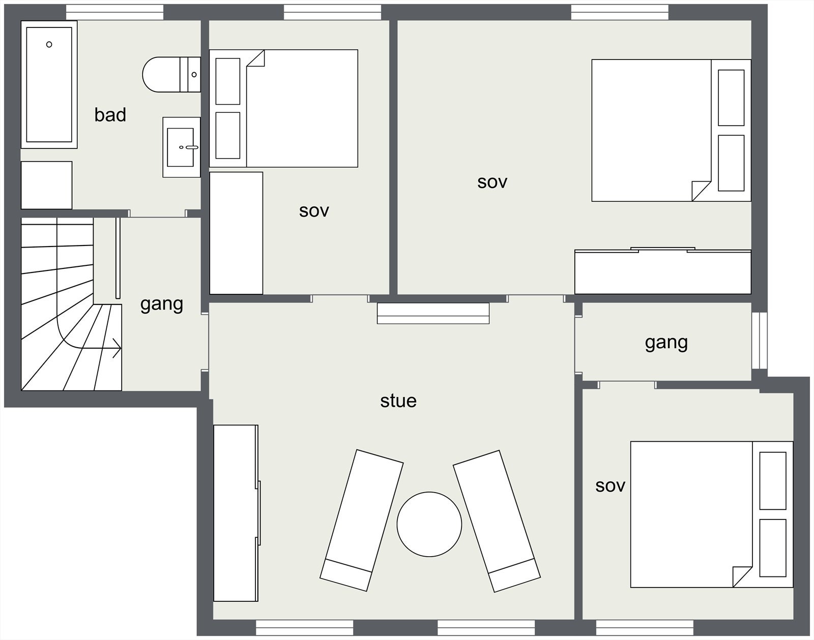 Plantegning loft. Galleribilde