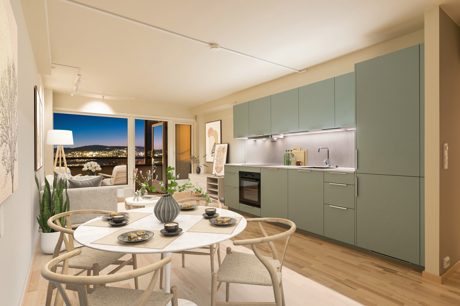 Leiligheten ligger i byggets 4. etasje og byr på nydelig utsikt og gode solforhold. Galleribilde