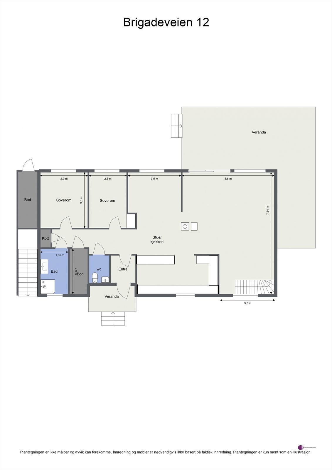 Plantegning 1. etasje Galleribilde