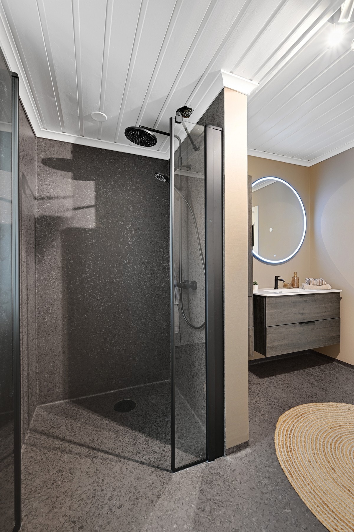 Dusjnisje med regnfall dusj Galleribilde