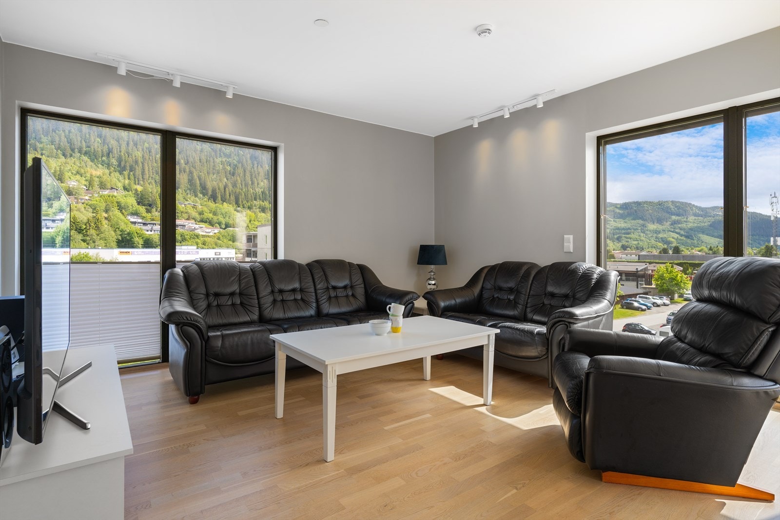 Åpen stue-kjøkkenløsning på til sammen 26,5 kvm Galleribilde