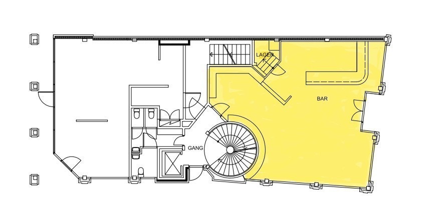 Dagens planløsning av lokalet. Galleribilde