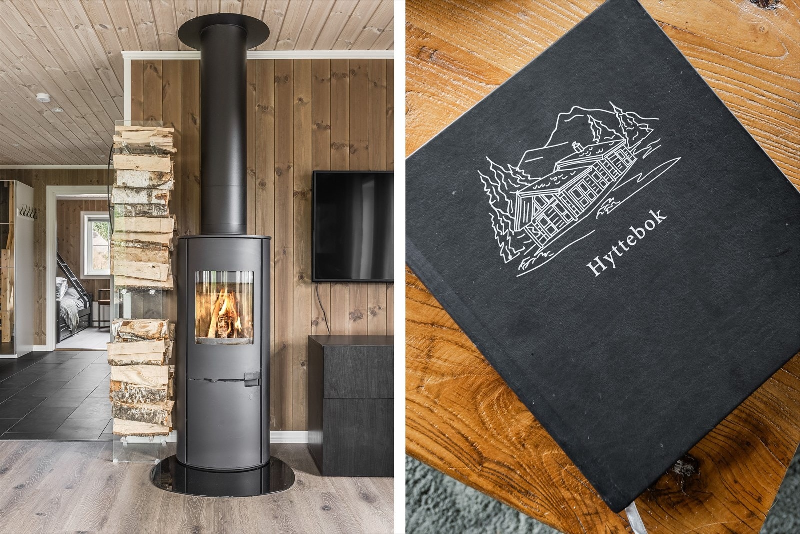 Som et fint midtpunkt i stuen er det en moderne vedovn som både gir god varme og bidrar til ekstra hygge. Den følelsen du får når du kommer opp på hytta og kan sette deg ned foran peisen og senke skuldrene, er helt fantastisk! Galleribilde